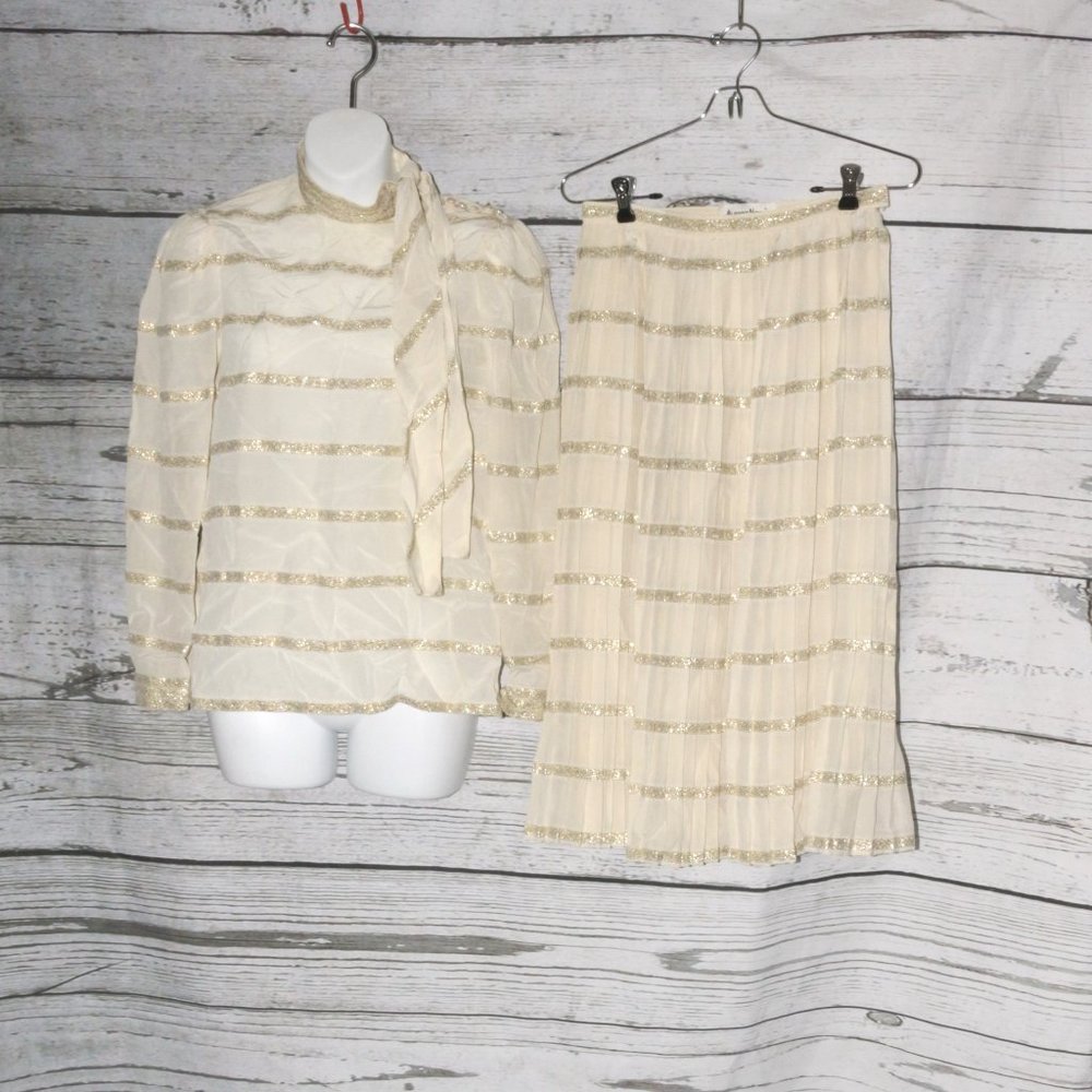 Albert Nipon By Night Vintage Blouse/Skirt Set - image 1